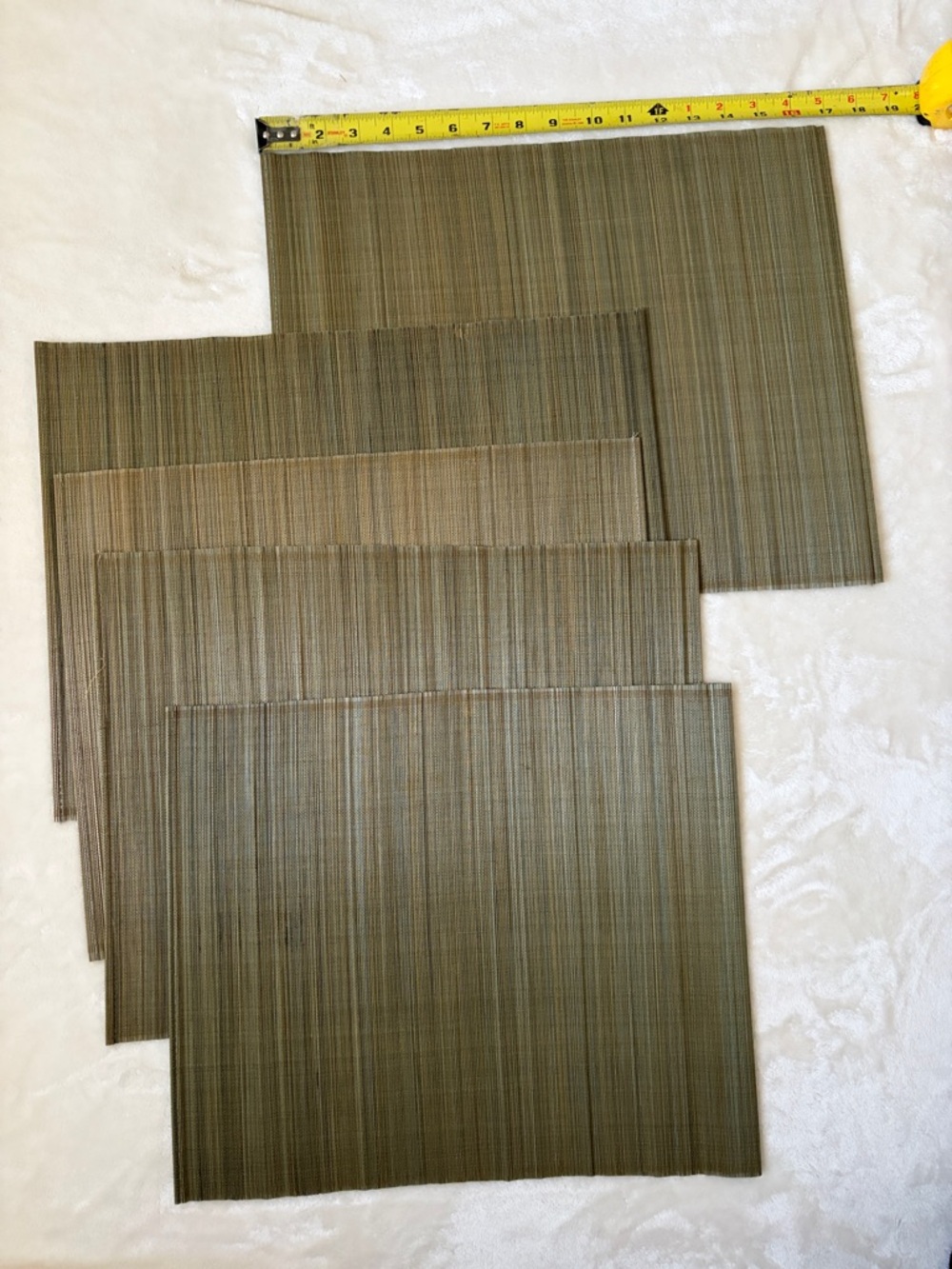 Set of Olive Green Woven Placemats - 6 Pack